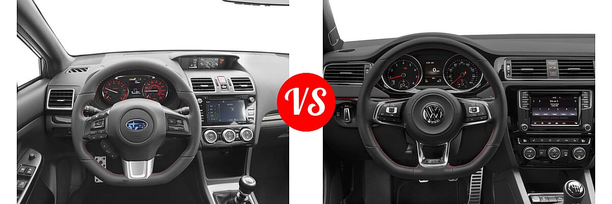 2016 Subaru WRX Sedan Limited / Premium vs. 2016 Volkswagen Jetta 2.0T GLI SEL PZEV Sedan 2.0T GLI SEL - Dashboard Comparison