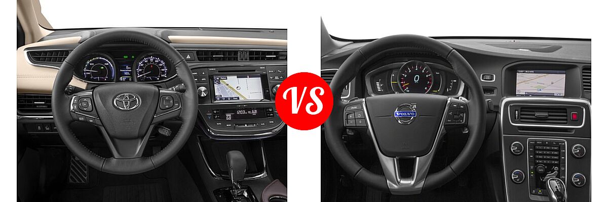 2016 Toyota Avalon Hybrid Sedan XLE Plus / XLE Premium vs. 2016 Volvo S60 Sedan T5 / T5 Drive-E / T5 Drive-E Premier / T5 Premier / T6 Drive-E / T6 Drive-E Platinum - Dashboard Comparison
