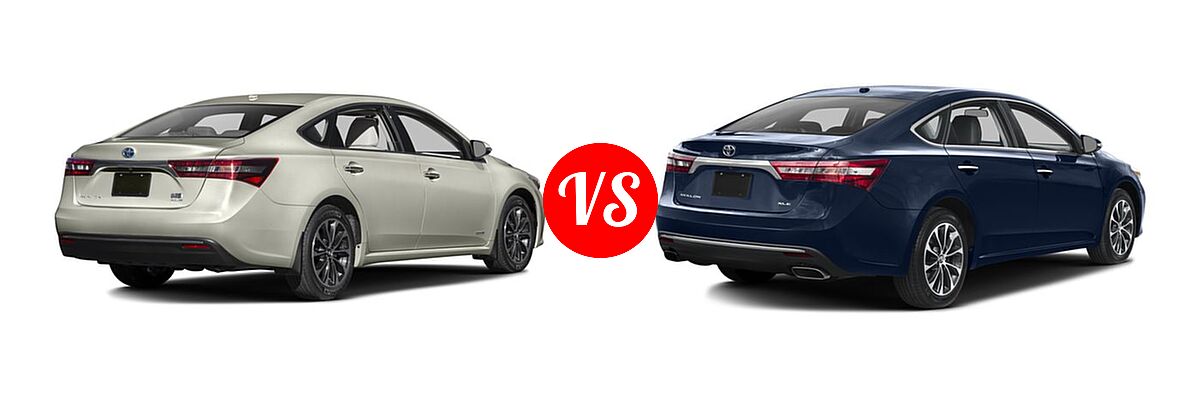 2016 Toyota Avalon Hybrid Sedan XLE Plus / XLE Premium vs. 2016 Toyota Avalon Sedan Touring / XLE / XLE Plus / XLE Premium - Rear Right Comparison