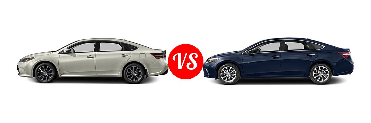 2016 Toyota Avalon Hybrid Sedan XLE Plus / XLE Premium vs. 2016 Toyota Avalon Sedan Touring / XLE / XLE Plus / XLE Premium - Side Comparison