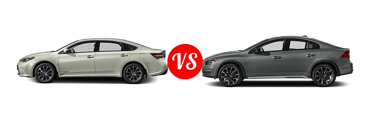 2016 Toyota Avalon Hybrid Sedan XLE Plus / XLE Premium vs. 2016 Volvo S60 Sedan T5 Platinum - Side Comparison