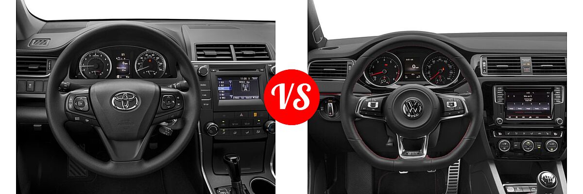 2016 Toyota Camry Sedan LE / XLE vs. 2016 Volkswagen Jetta 2.0T GLI SE Sedan 2.0T GLI SE - Dashboard Comparison