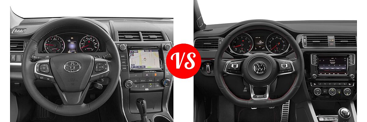 2016 Toyota Camry Sedan SE / SE w/Special Edition Pkg / XSE vs. 2016 Volkswagen Jetta 2.0T GLI SE PZEV Sedan 2.0T GLI SE - Dashboard Comparison