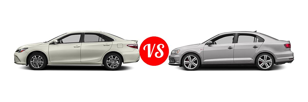 2016 Toyota Camry Sedan SE / SE w/Special Edition Pkg / XSE vs. 2016 Volkswagen Jetta 2.0T GLI SE PZEV Sedan 2.0T GLI SE - Side Comparison
