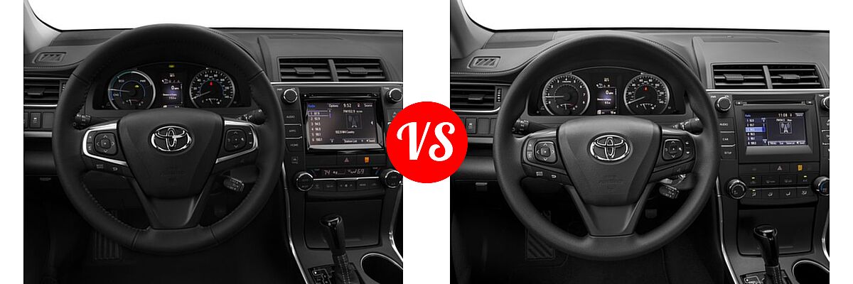 2016 Toyota Camry Hybrid Sedan LE / SE / XLE vs. 2016 Toyota Camry Sedan LE / XLE - Dashboard Comparison