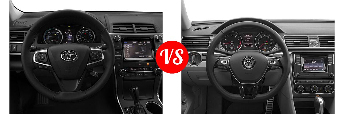 2016 Toyota Camry Hybrid Sedan LE / SE / XLE vs. 2016 Volkswagen Passat Sedan 1.8T R-Line - Dashboard Comparison