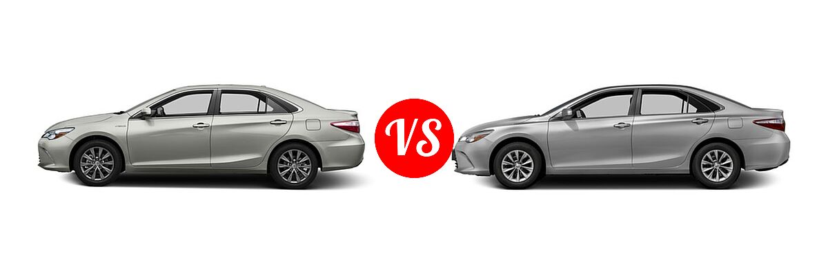 2016 Toyota Camry Hybrid Sedan LE / SE / XLE vs. 2016 Toyota Camry Sedan LE / XLE - Side Comparison
