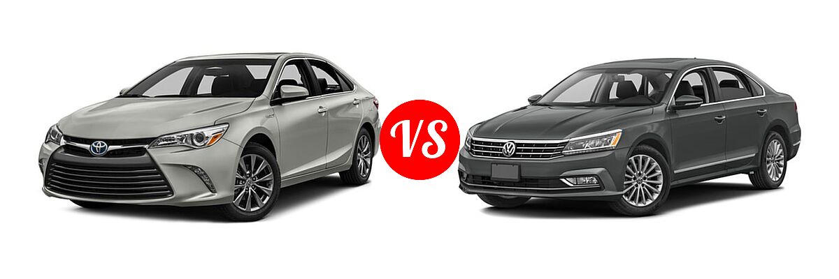 2016 Toyota Camry Hybrid Sedan LE / SE / XLE vs. 2016 Volkswagen Passat Sedan 1.8T S / 1.8T SE / 1.8T SE w/Technology / 1.8T SEL / 1.8T SEL Premium / 3.6L V6 SEL Premium - Front Left Comparison