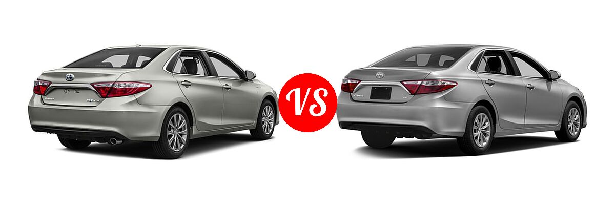 2016 Toyota Camry Hybrid Sedan LE / SE / XLE vs. 2016 Toyota Camry Sedan LE / XLE - Rear Right Comparison