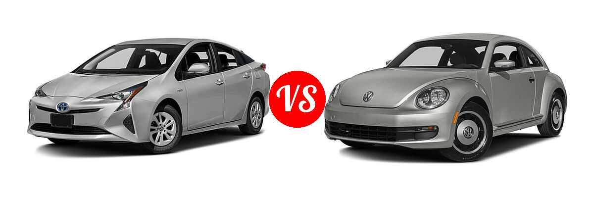 2016 Toyota Prius Hatchback Four / Three / Two vs. 2016 Volkswagen Beetle Hatchback 1.8T Classic - Front Left Comparison