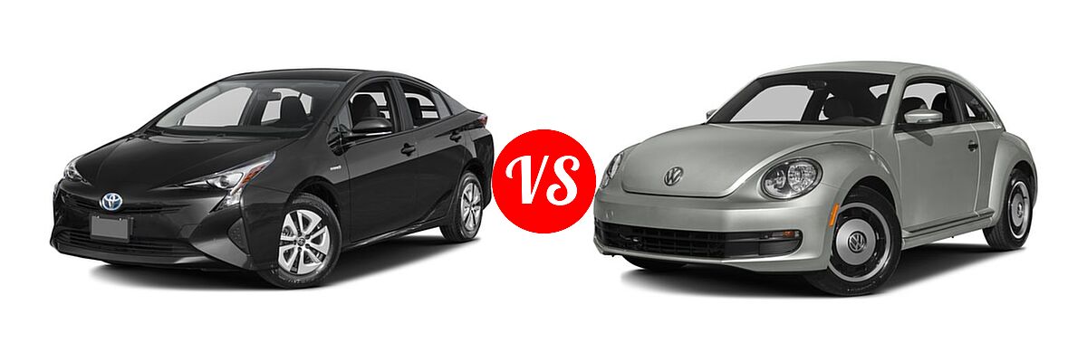 2016 Toyota Prius Hatchback Two Eco vs. 2016 Volkswagen Beetle Hatchback 1.8T Classic - Front Left Comparison