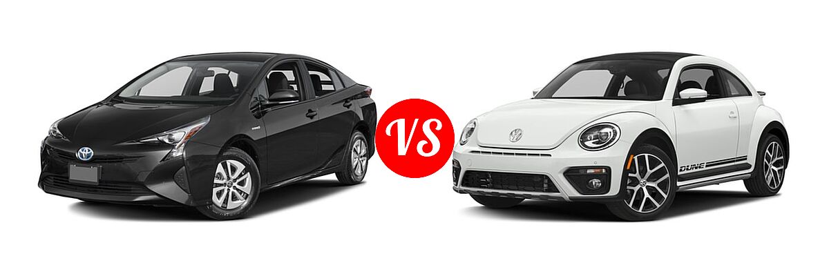 2016 Toyota Prius Hatchback Two Eco vs. 2016 Volkswagen Beetle Hatchback 1.8T Dune - Front Left Comparison