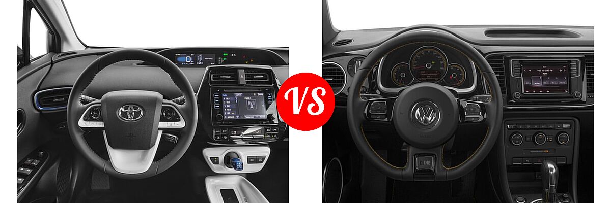2016 Toyota Prius Hatchback Four Touring / Three Touring vs. 2016 Volkswagen Beetle Hatchback 1.8T Dune - Dashboard Comparison