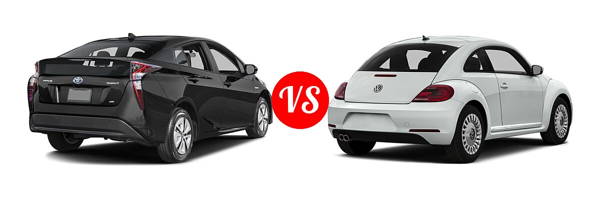 2016 Toyota Prius Hatchback Two Eco vs. 2016 Volkswagen Beetle Hatchback 1.8T S / 1.8T SE / 1.8T SEL / 1.8T Wolfsburg Edition / 2.0T R-Line SE / 2.0T R-Line SEL - Rear Right Comparison