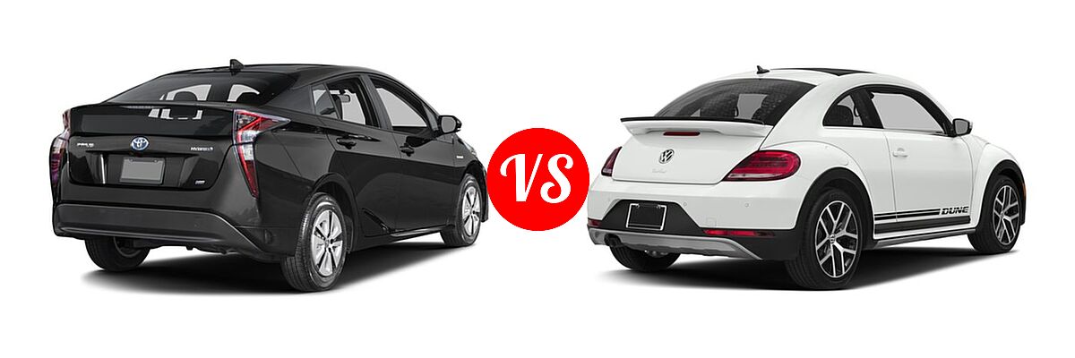 2016 Toyota Prius Hatchback Two Eco vs. 2016 Volkswagen Beetle Hatchback 1.8T Dune - Rear Right Comparison