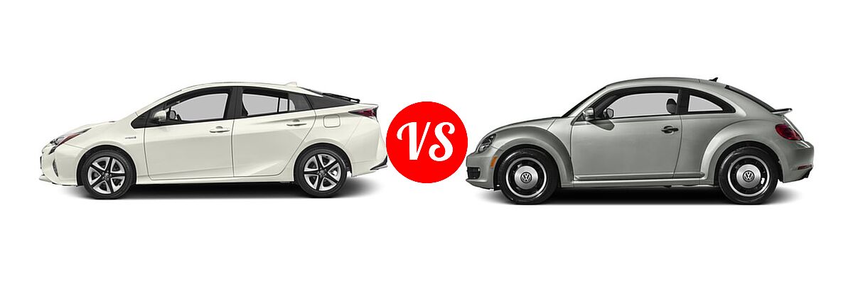 2016 Toyota Prius Hatchback Four Touring / Three Touring vs. 2016 Volkswagen Beetle Hatchback 1.8T Classic - Side Comparison