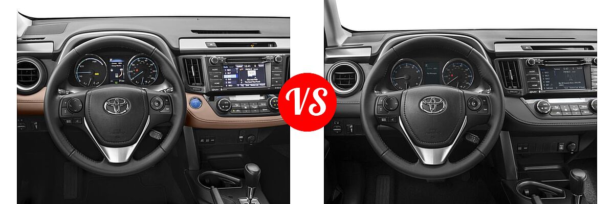 2016 Toyota RAV4 Hybrid SUV Limited / XLE vs. 2016 Toyota RAV4 SUV XLE - Dashboard Comparison