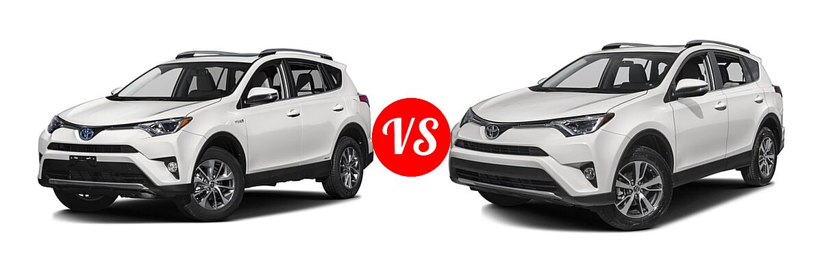 2016 Toyota RAV4 Hybrid SUV Limited / XLE vs. 2016 Toyota RAV4 SUV XLE - Front Left Comparison