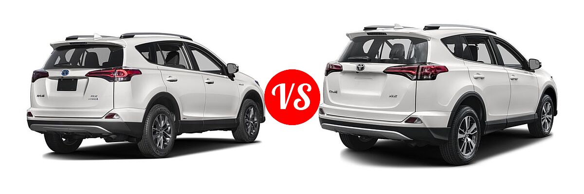2016 Toyota RAV4 Hybrid SUV Limited / XLE vs. 2016 Toyota RAV4 SUV XLE - Rear Right Comparison