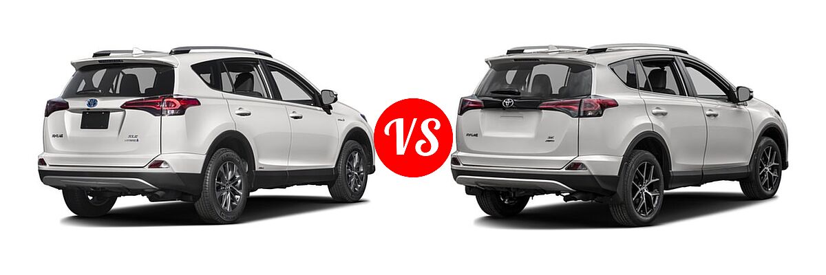 2016 Toyota RAV4 Hybrid SUV Limited / XLE vs. 2016 Toyota RAV4 SUV SE - Rear Right Comparison