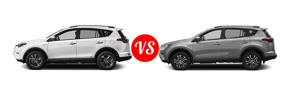2016 Toyota RAV4 Hybrid SUV Limited / XLE vs. 2016 Toyota RAV4 SUV LE - Side Comparison