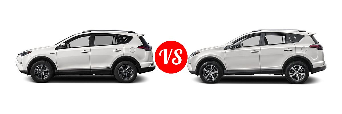 2016 Toyota RAV4 Hybrid SUV Limited / XLE vs. 2016 Toyota RAV4 SUV XLE - Side Comparison
