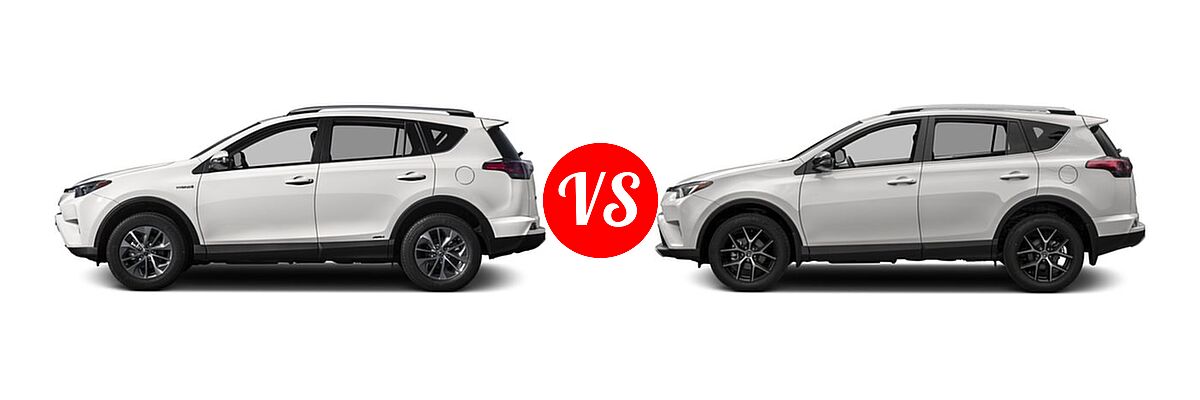 2016 Toyota RAV4 Hybrid SUV Limited / XLE vs. 2016 Toyota RAV4 SUV SE - Side Comparison