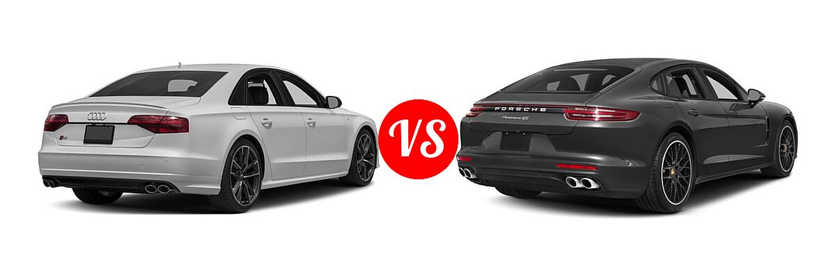 2017 Audi S8 Sedan 4.0 TFSI vs. 2017 Porsche Panamera Sedan 4 / 4 Executive / 4S / 4S Executive / RWD - Rear Right Comparison