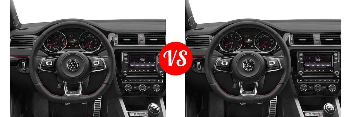 2016 Volkswagen Jetta 2.0T GLI SE Sedan 2.0T GLI SE vs. 2016 Volkswagen Jetta 2.0T GLI SE PZEV Sedan 2.0T GLI SE - Dashboard Comparison
