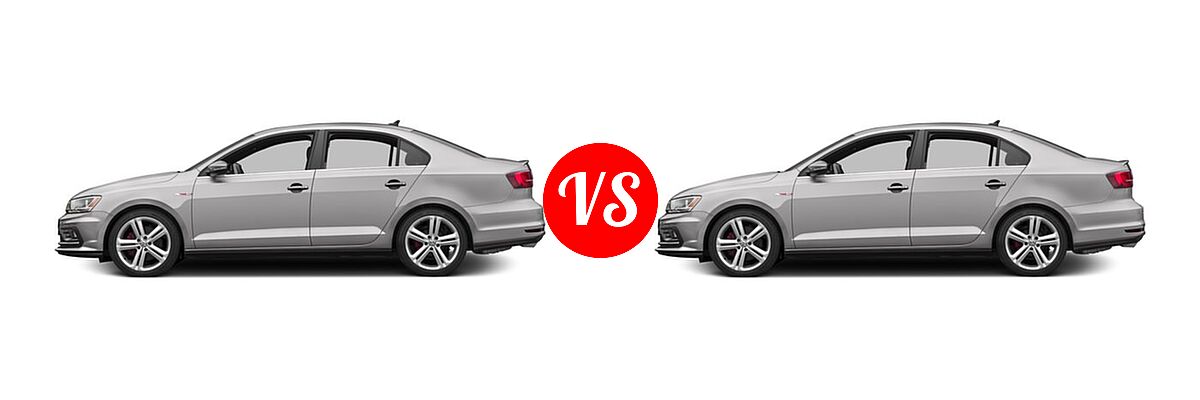 2016 Volkswagen Jetta 2.0T GLI SE Sedan 2.0T GLI SE vs. 2016 Volkswagen Jetta 2.0T GLI SE PZEV Sedan 2.0T GLI SE - Side Comparison