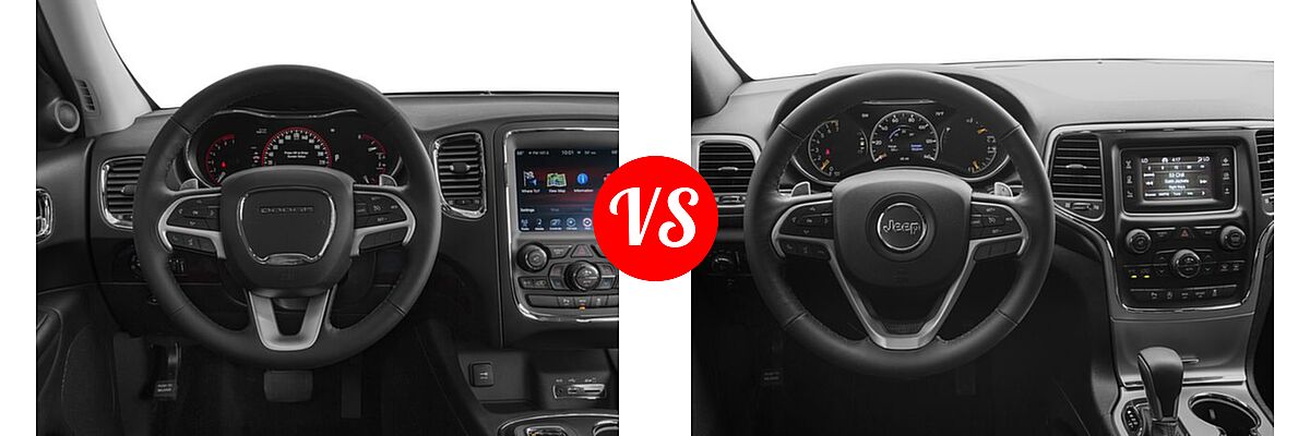 2016 Dodge Durango SUV Limited / SXT vs. 2016 Jeep Grand Cherokee SUV Laredo - Dashboard Comparison