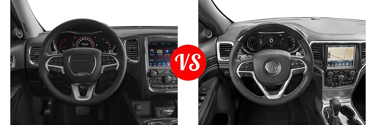 2016 Dodge Durango SUV Limited / SXT vs. 2016 Jeep Grand Cherokee SUV High Altitude / Overland - Dashboard Comparison