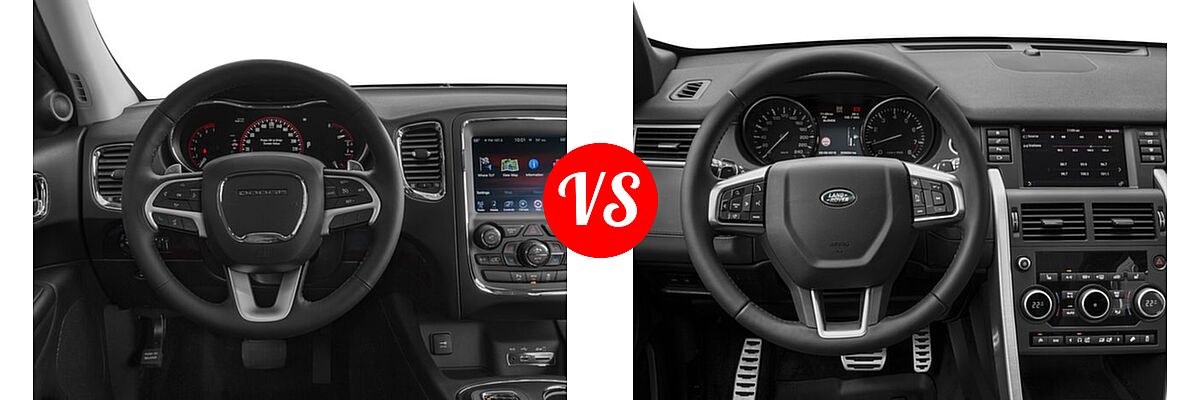 2016 Dodge Durango SUV Limited / SXT vs. 2016 Land Rover Discovery Sport SUV HSE / HSE LUX / SE - Dashboard Comparison