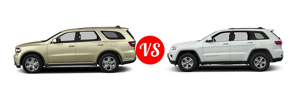 2016 Dodge Durango SUV Limited / SXT vs. 2016 Jeep Grand Cherokee SUV Laredo - Side Comparison