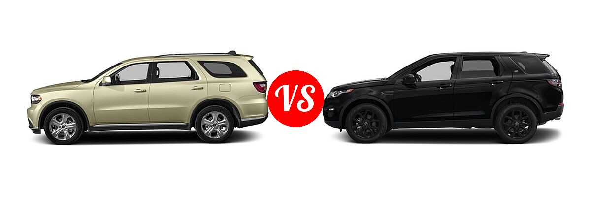 2016 Dodge Durango SUV Limited / SXT vs. 2016 Land Rover Discovery Sport SUV HSE / HSE LUX / SE - Side Comparison