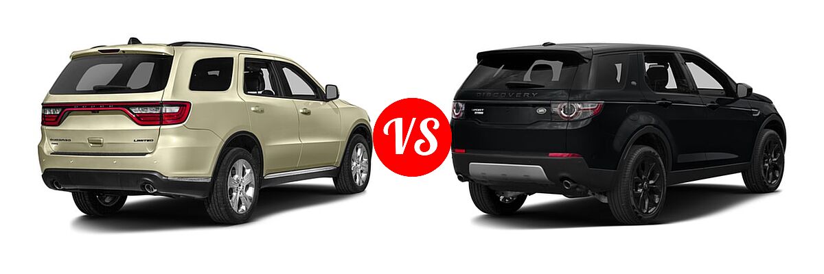 2016 Dodge Durango SUV Limited / SXT vs. 2016 Land Rover Discovery Sport SUV HSE / HSE LUX / SE - Rear Right Comparison