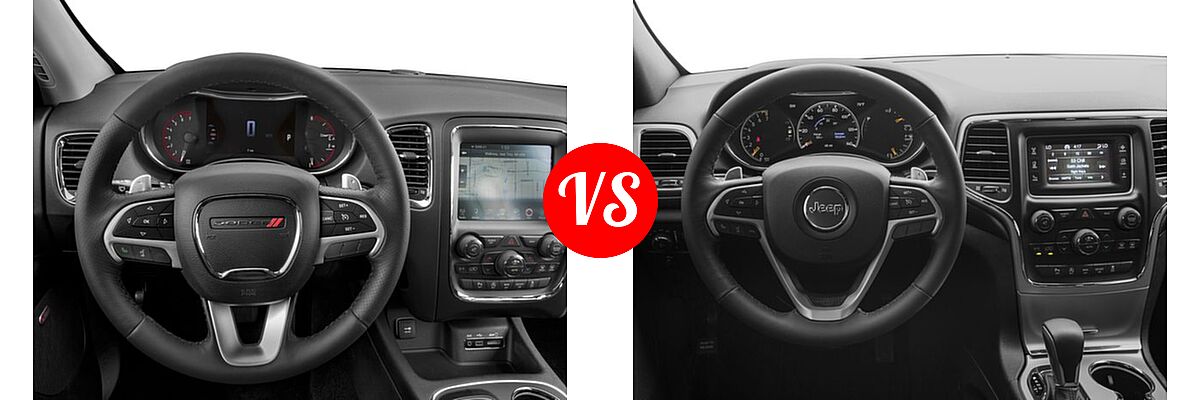2016 Dodge Durango SUV Citadel / Citadel Anodized Platinum vs. 2016 Jeep Grand Cherokee SUV Laredo - Dashboard Comparison