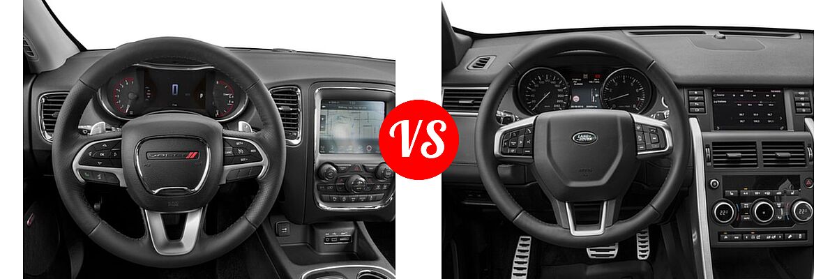 2016 Dodge Durango SUV Citadel / Citadel Anodized Platinum vs. 2016 Land Rover Discovery Sport SUV HSE / HSE LUX / SE - Dashboard Comparison