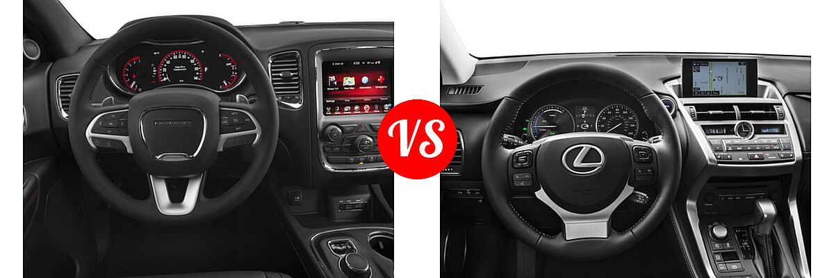 2016 Dodge Durango SUV R/T vs. 2016 Lexus NX 300h SUV AWD 4dr / FWD 4dr - Dashboard Comparison