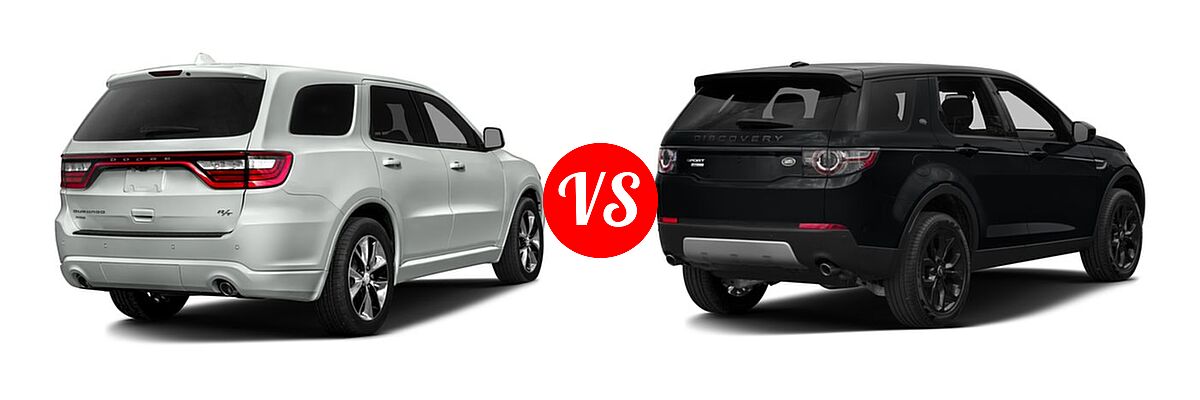 2016 Dodge Durango SUV R/T vs. 2016 Land Rover Discovery Sport SUV HSE / HSE LUX / SE - Rear Right Comparison