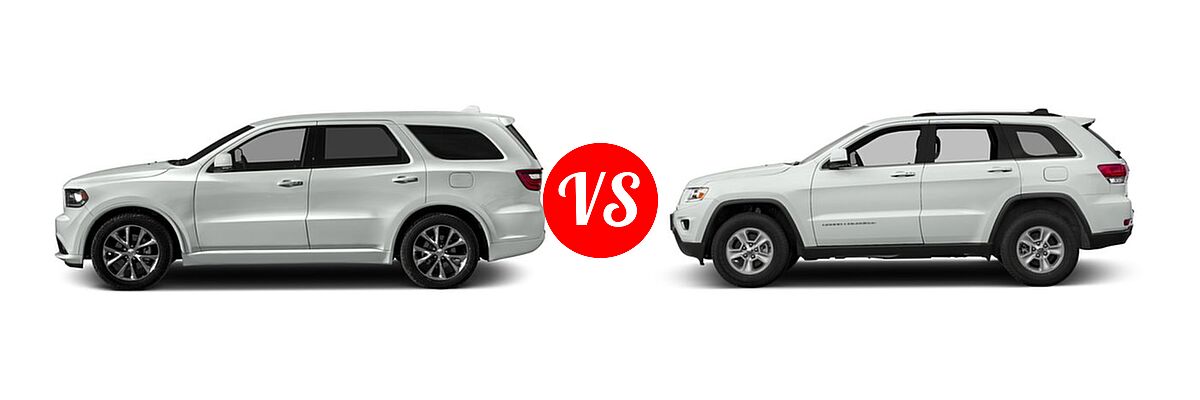 2016 Dodge Durango SUV R/T vs. 2016 Jeep Grand Cherokee SUV Laredo - Side Comparison