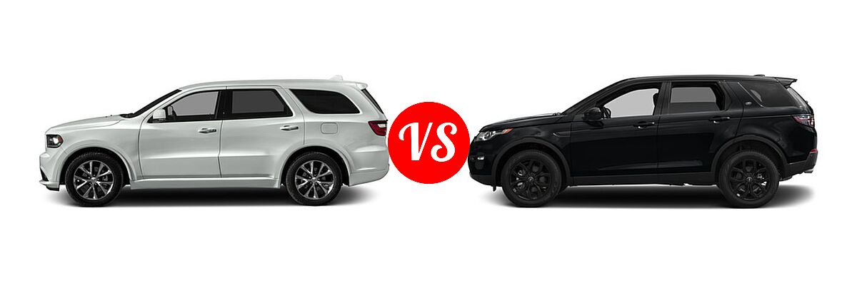 2016 Dodge Durango SUV R/T vs. 2016 Land Rover Discovery Sport SUV HSE / HSE LUX / SE - Side Comparison