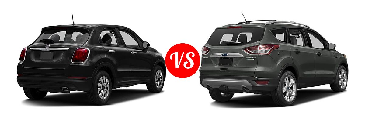 2016 FIAT 500X SUV Easy / Lounge / Pop / Trekking / Trekking Plus vs. 2016 Ford Escape SUV Titanium - Rear Right Comparison