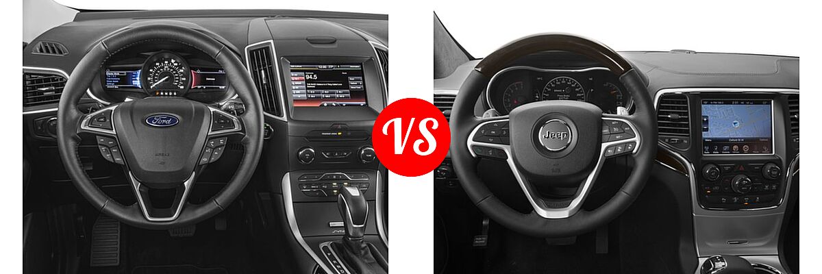 2016 Ford Edge SUV SE / SEL / Titanium vs. 2016 Jeep Grand Cherokee SUV Summit - Dashboard Comparison