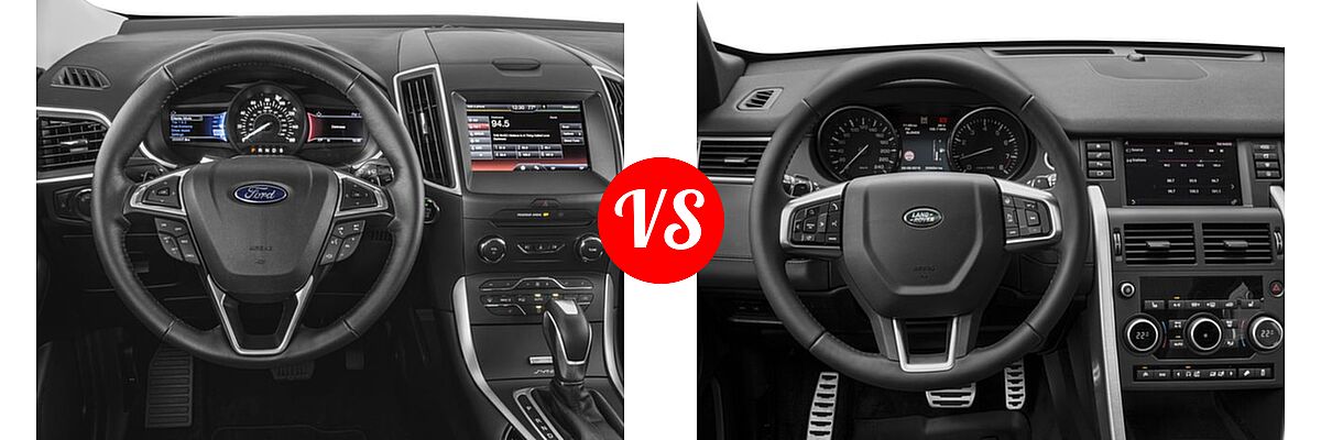 2016 Ford Edge SUV SE / SEL / Titanium vs. 2016 Land Rover Discovery Sport SUV HSE / HSE LUX / SE - Dashboard Comparison