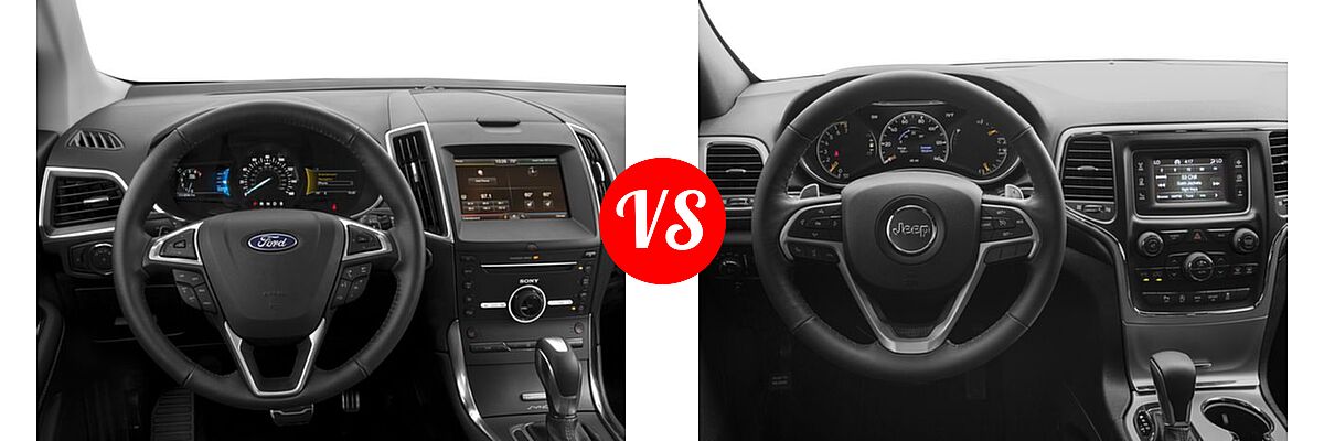 2016 Ford Edge SUV Sport vs. 2016 Jeep Grand Cherokee SUV Laredo - Dashboard Comparison