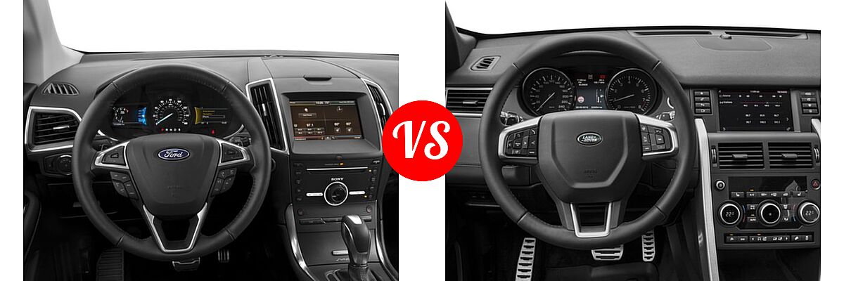 2016 Ford Edge SUV Sport vs. 2016 Land Rover Discovery Sport SUV HSE / HSE LUX / SE - Dashboard Comparison