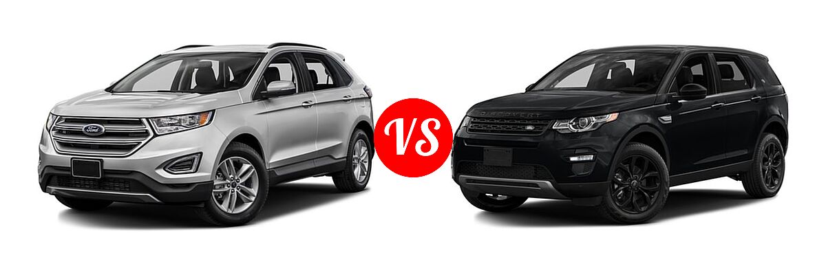 2016 Ford Edge SUV SE / SEL / Titanium vs. 2016 Land Rover Discovery Sport SUV HSE / HSE LUX / SE - Front Left Comparison