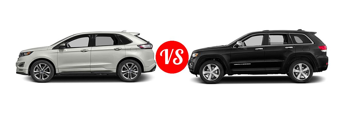 2016 Ford Edge SUV Sport vs. 2016 Jeep Grand Cherokee SUV High Altitude / Overland - Side Comparison