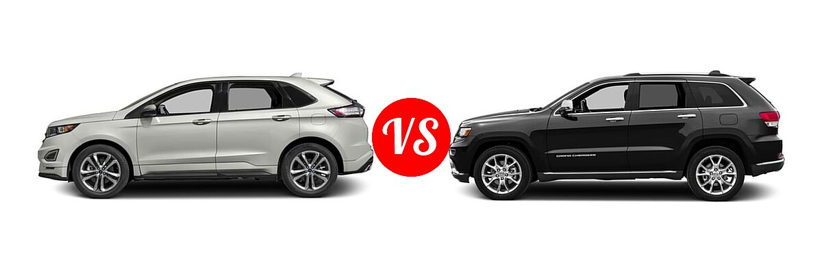 2016 Ford Edge SUV Sport vs. 2016 Jeep Grand Cherokee SUV Summit - Side Comparison